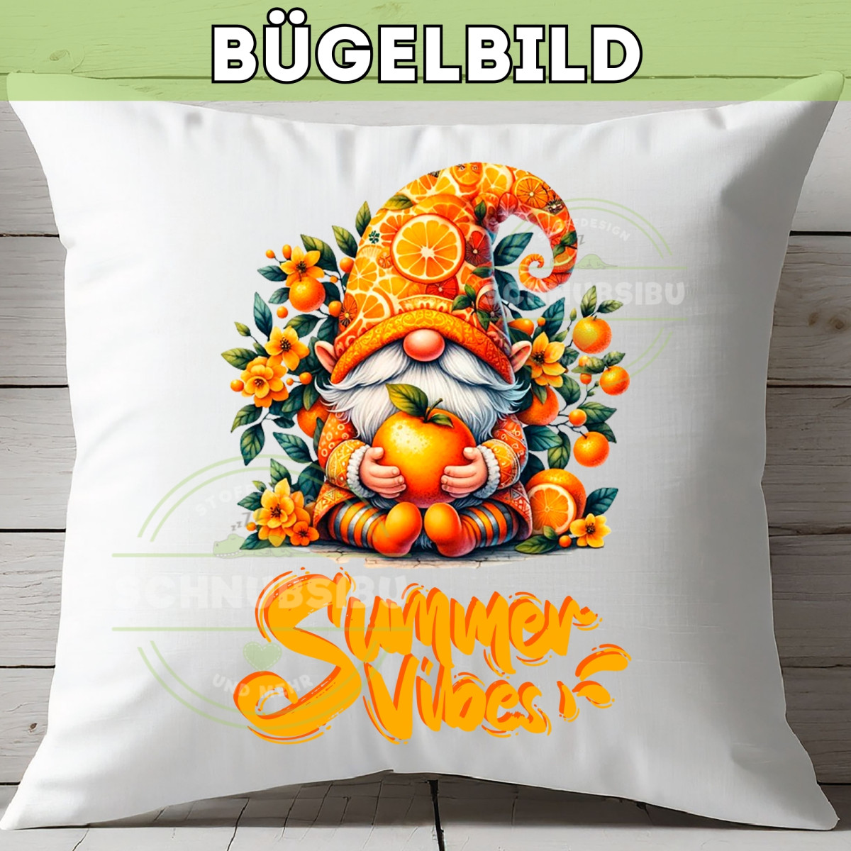 Bügelbild Wichtelkollektion - Summer Vibes orange